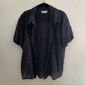 Oversized Treasure&Bond Short-Sleeve Button Down